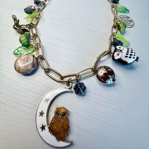 Unique nature-inspired charm necklace with cloisonné #60